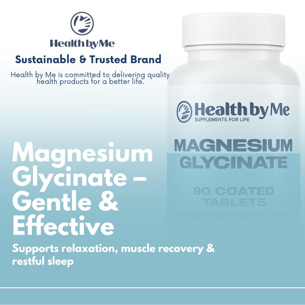 HEALTH BY ME Magnesium Glycinate 400 mg Tablet, 180 Tablets, 2-Pack