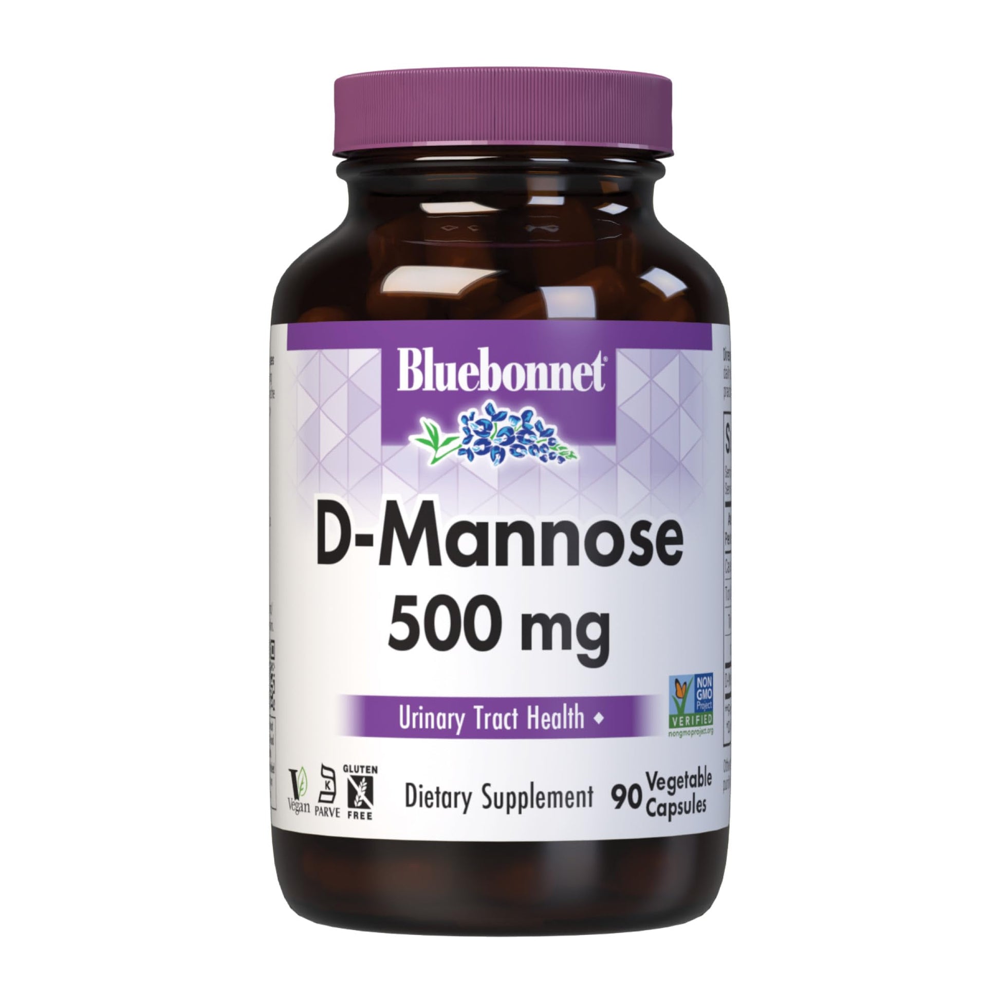 BlueBonnet D-Mannose 500 mg Capsules, 90 Count