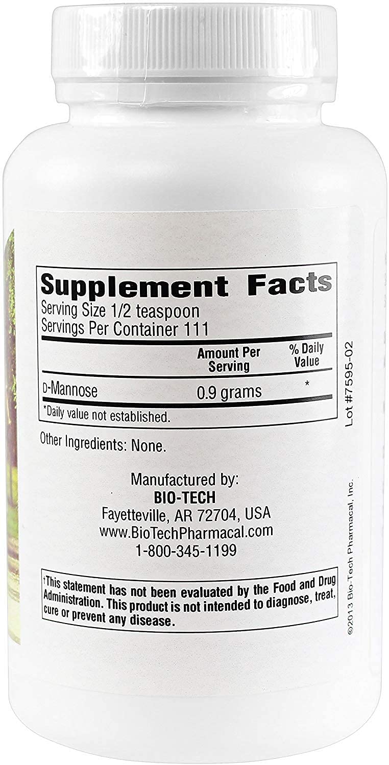 Bio-Tech Pharmacal D-Mannose Supports Bladder and Urinary Tract Health Powder 3.53 Ounce
