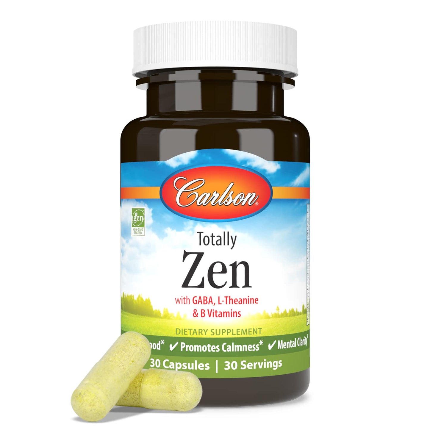 Carlson Totally Zen, GABA, L-Theanine Capsules 30 Capsules