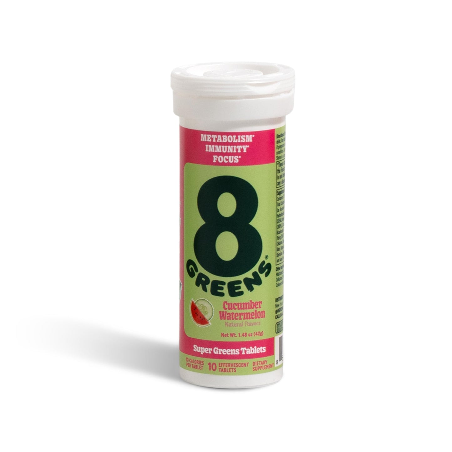 8G 8Greens Supergreens Effervescent Tablets, Cucumber Watermelon, 10 Tablets