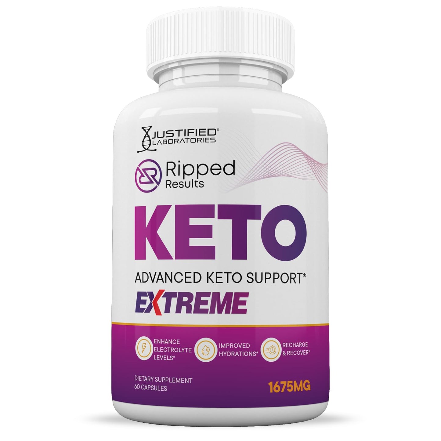 Justified Laboratories Ripped Results Keto ACV Extreme 1675MG Keto Support Blend Capsule 300 Capsules