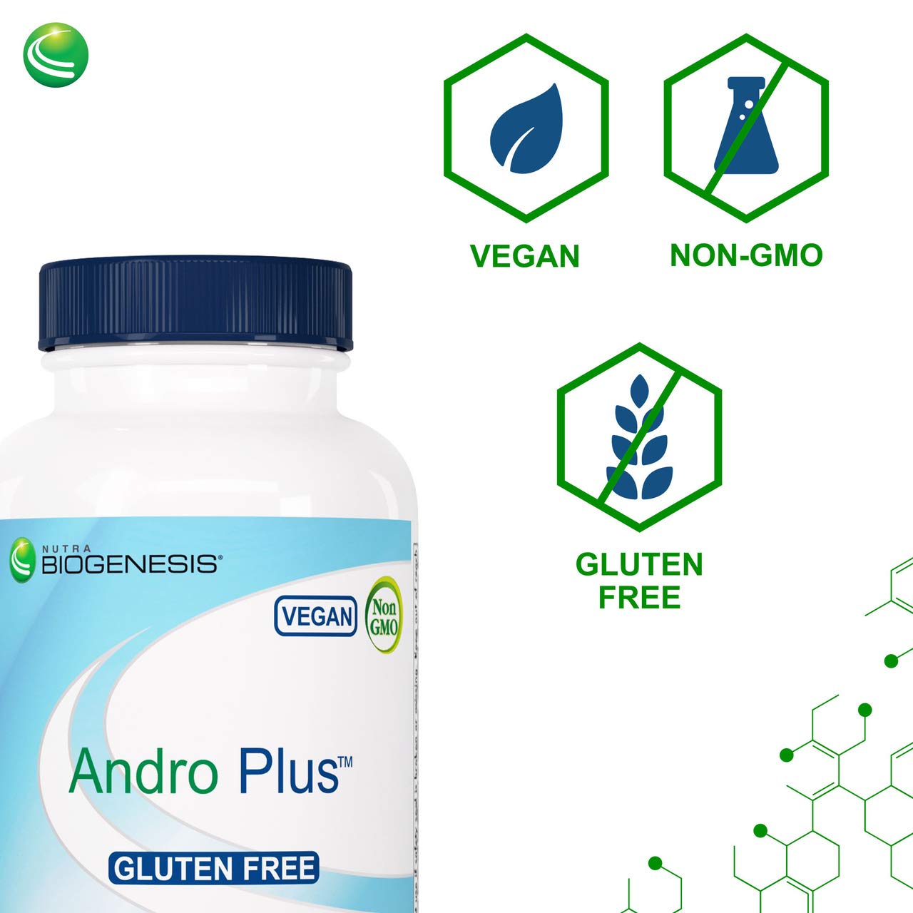 Nutra BioGenesis Andro Plus Tribulus Terrestris Extract for Men Maca Root Supplement for Men's Vitality with Muira Puama 90 Capsules