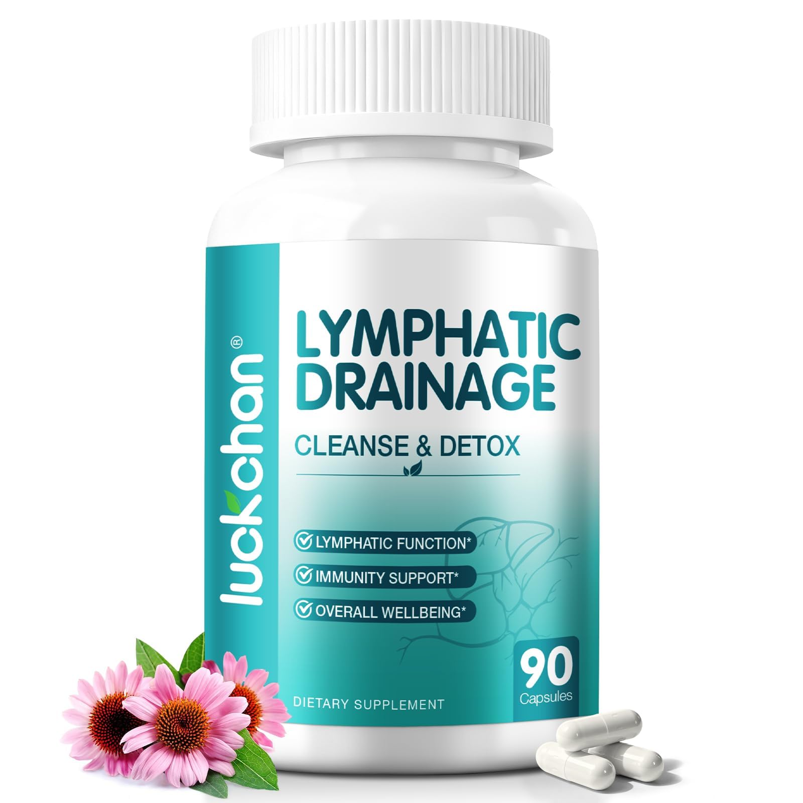 LUCKCHAN Lymphatic Drainage Supplements 90 Capsules