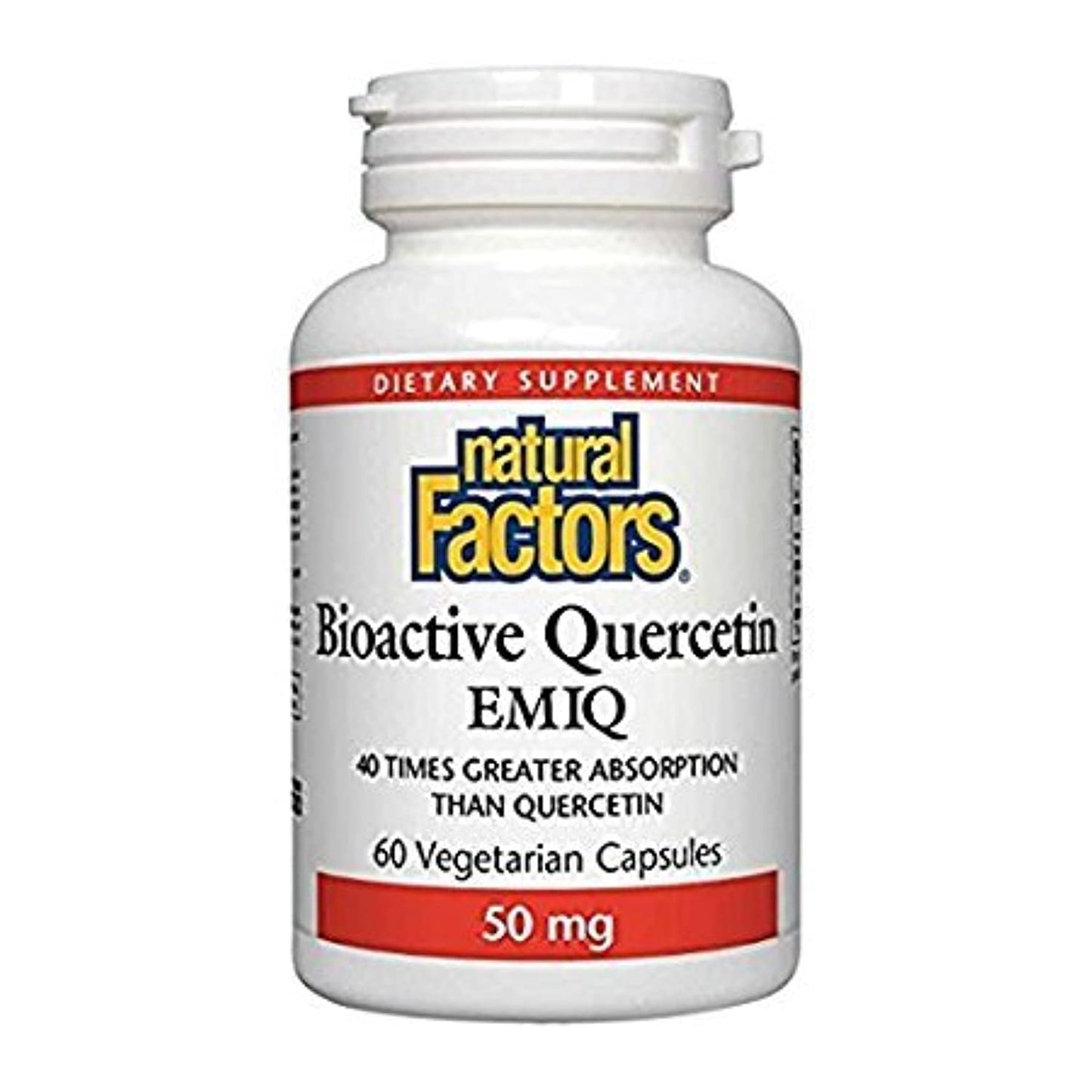 Natural Factors Bioactive Quercetin EMIQ 50mg Capsules, 2-Pack, 60 Capsules