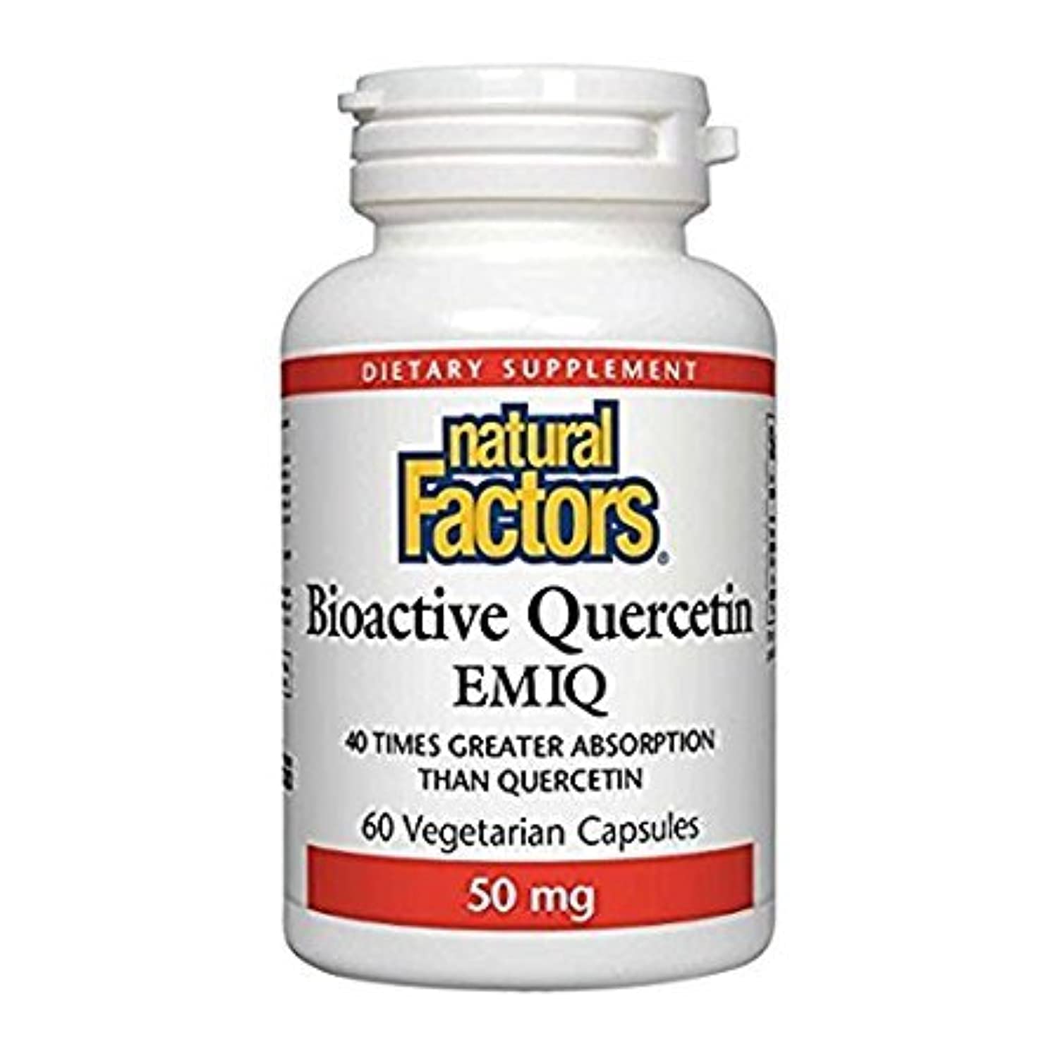 Natural Factors Bioactive Quercetin EMIQ 50mg Capsules, 2-Pack, 60 Capsules
