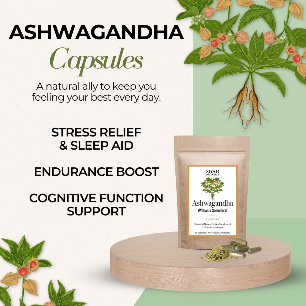 Selah Organics Natural Healing & Wellness Ashwagandha Capsules, 60 Count