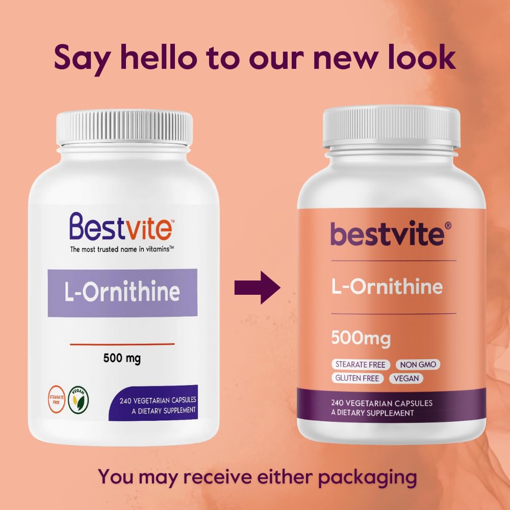 BESTVITE L-Ornithine 500mg Capsule, 240 Capsules