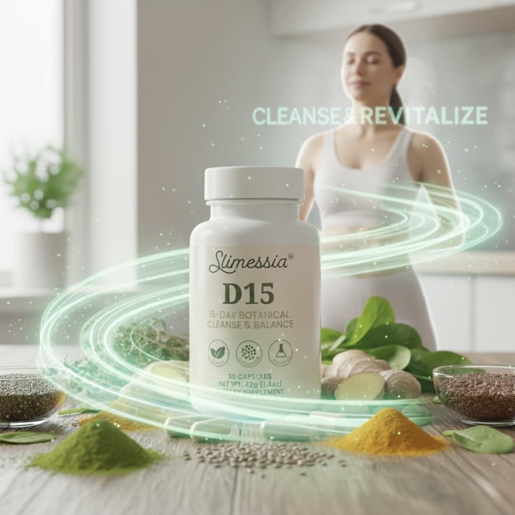 SLIMESSIA D15 15-Day Botanical Cleanse and Balance Supplement, 30 Capsules