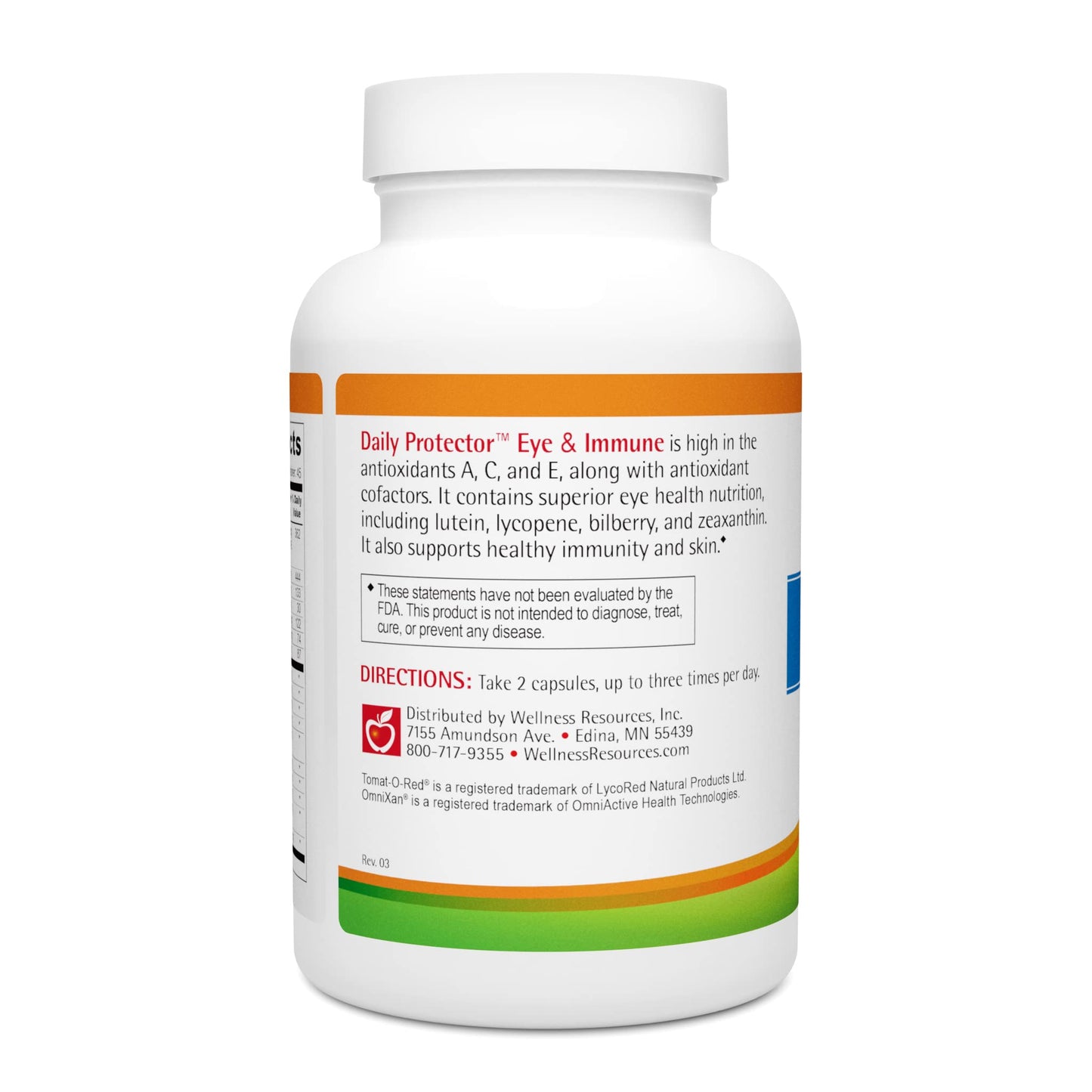 Wellness Resources Daily Protector Eye & Immune - Lutein, Lycopene, Zeaxanthin, Cryptoxanthin, Bilberry and More for Eye, Immune, and Skin Health Capsules, 90 Count