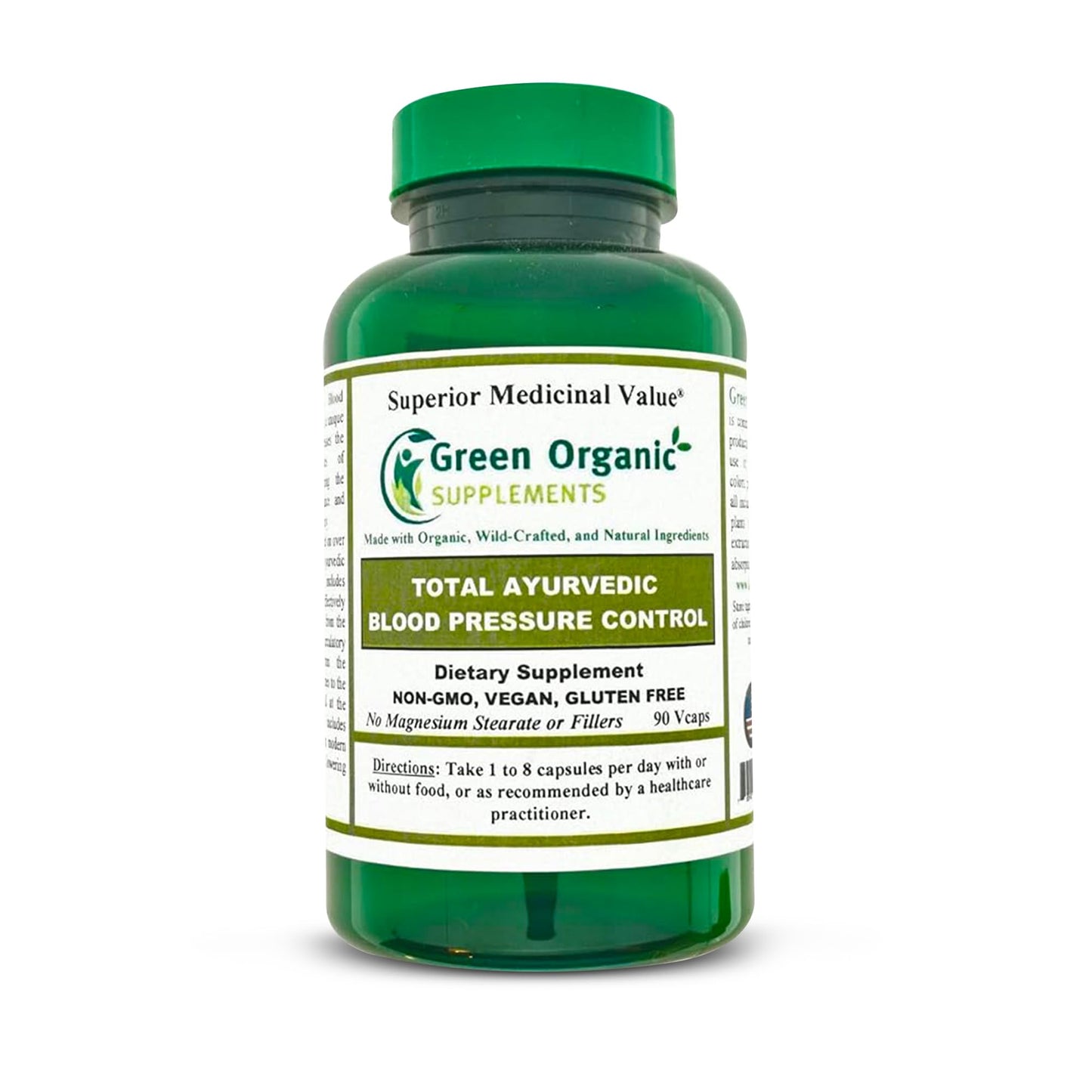 Green Organic Supplements Blood Pressure, Total Ayuvedic Capsule, 90 Capsules