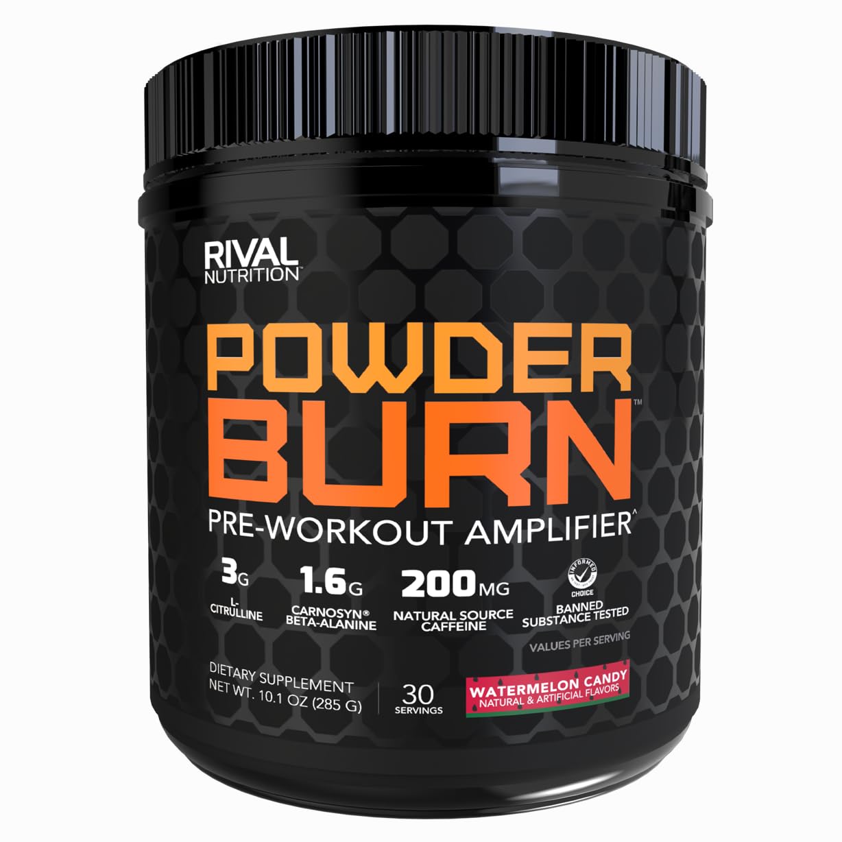 RIVAL NUTRITION Burn Pre-Workout Powder, Watermelon Candy, 30 Servings