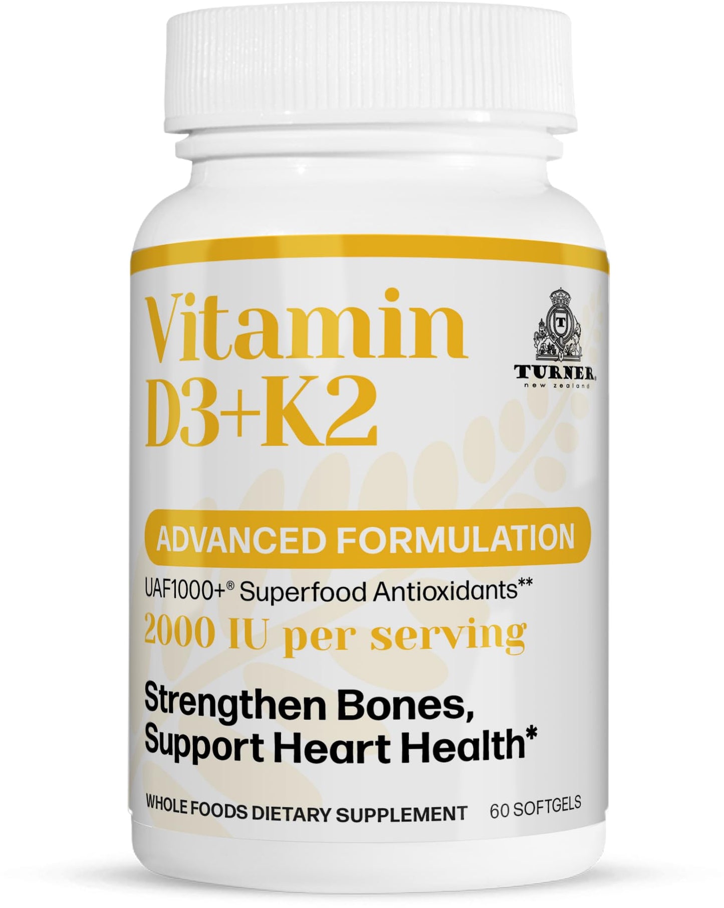TURNER Vitamin D3 and K2 60 Softgels