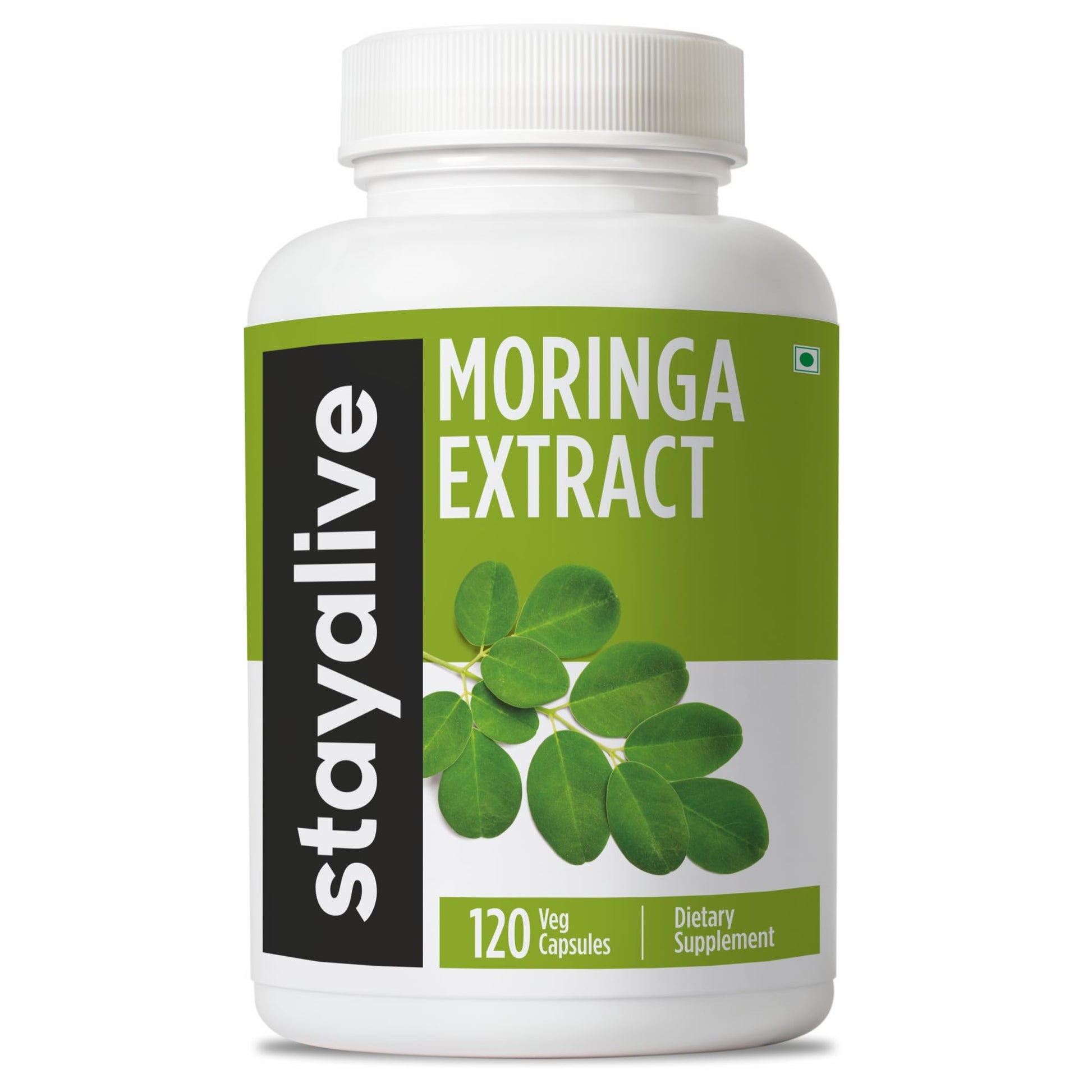 STAY ALIVE Moringa Capsules 1000mg 20:1 Extract, 120 Count