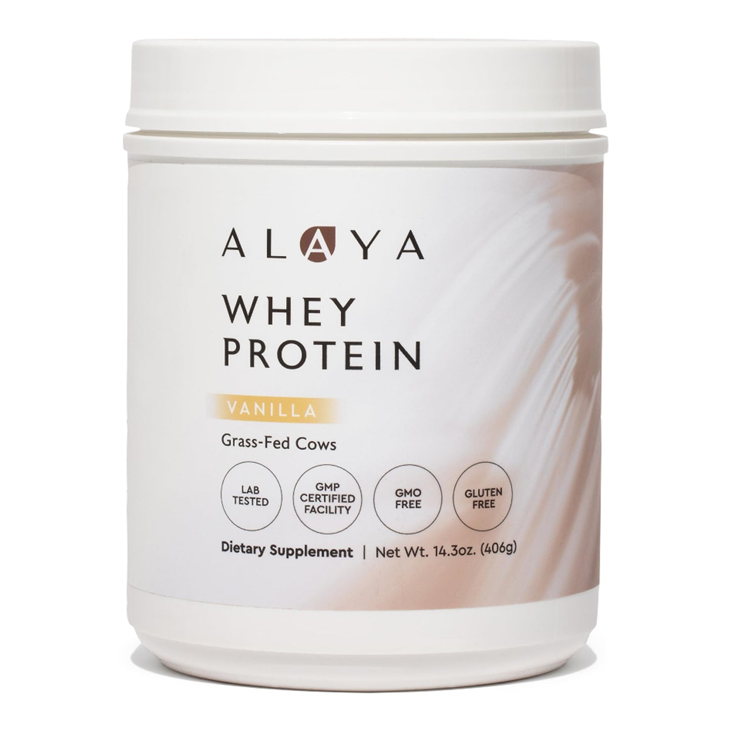 Alaya Naturals Grass Fed Whey Protein Powder Vanilla Flavor 13.9 Ounce