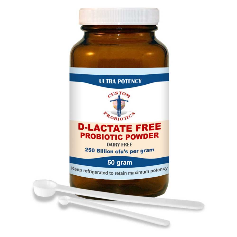 Custom Probiotics D-Lactate Free Probiotics Powder 1.76 Ounce