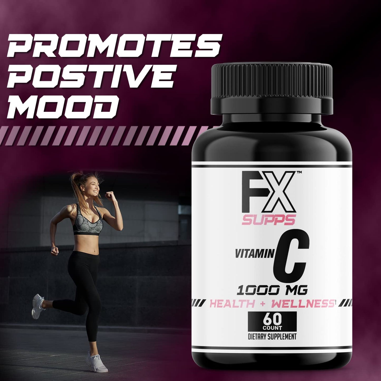 FXSUPPS Vitamin C 1000 mg Tablets, 60 Count