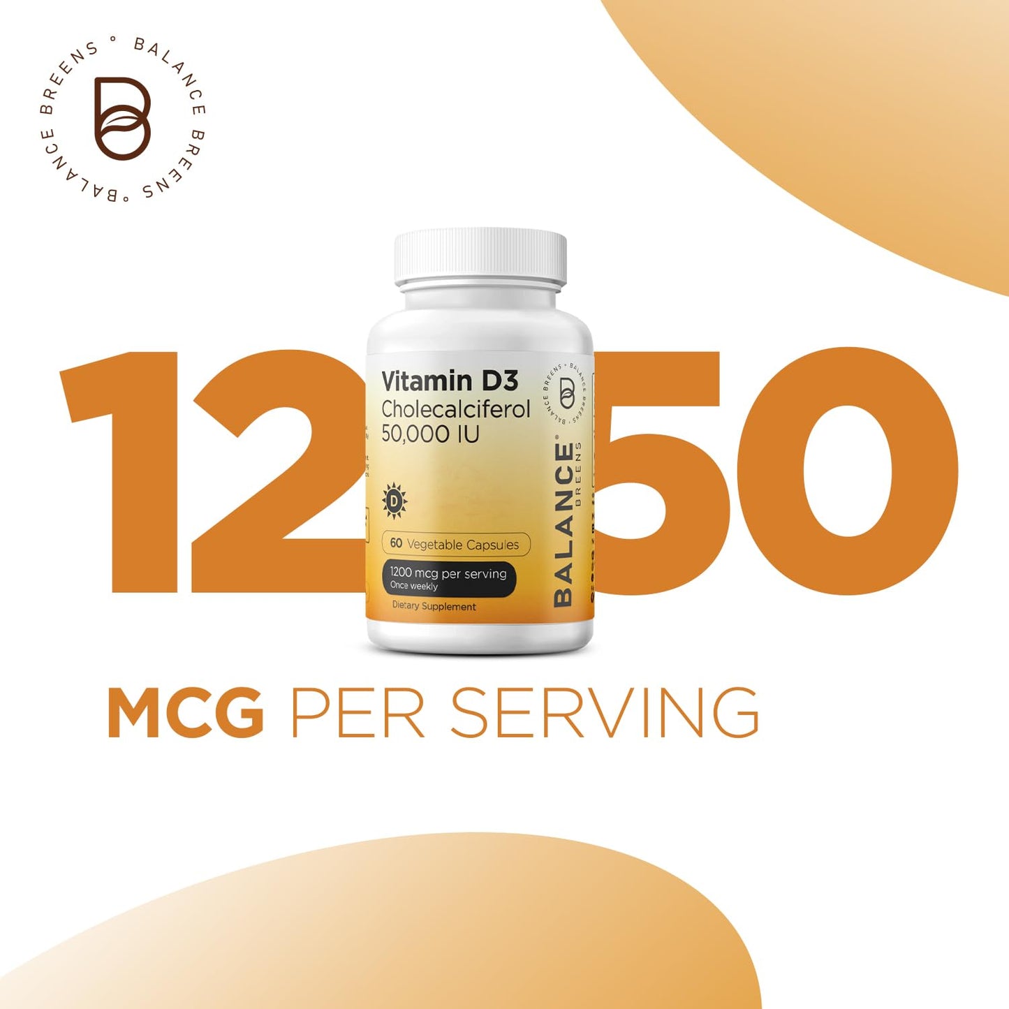 Balancebreens Vitamin D3 50,000 IU Capsules 120 Count