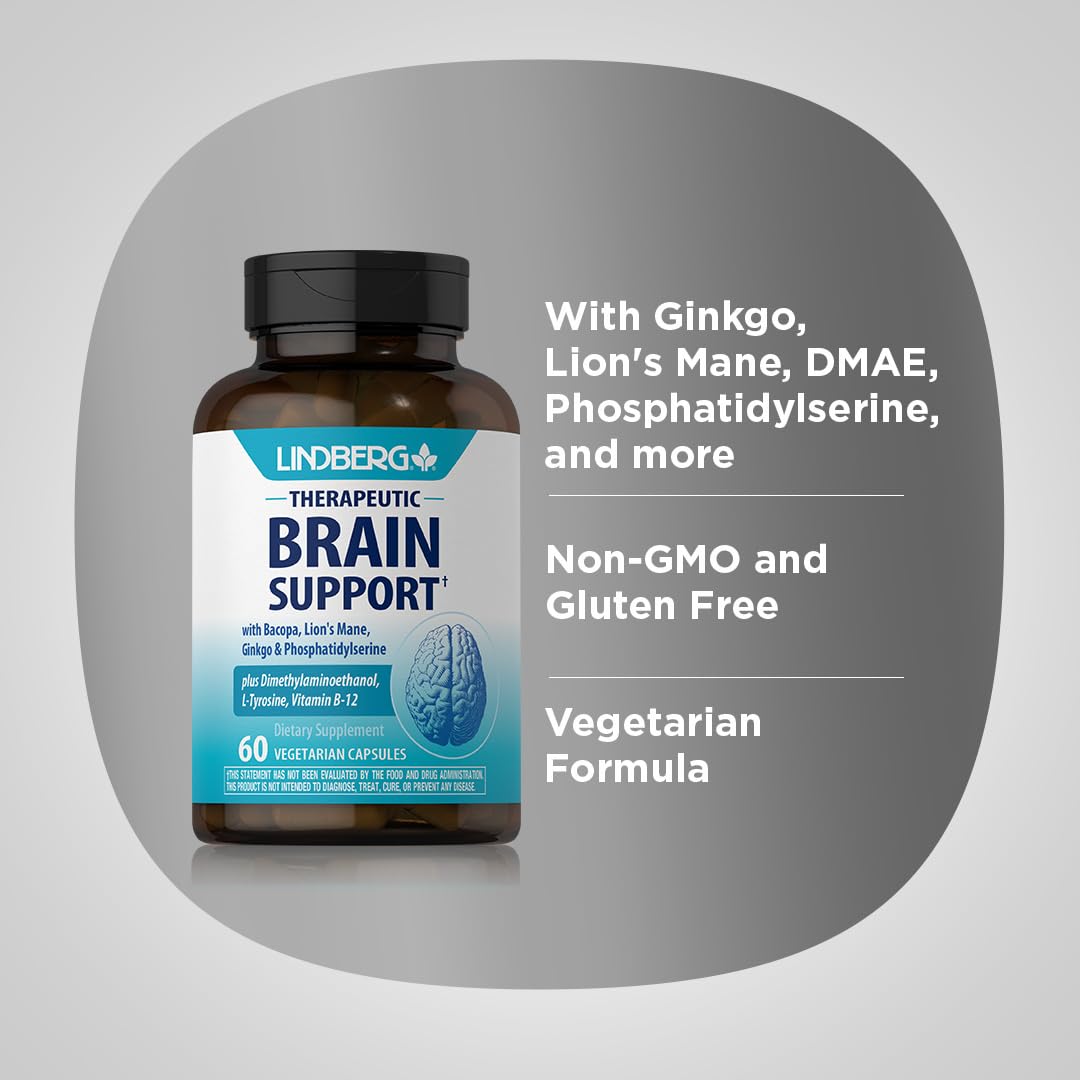 Lindberg Brain Support Supplement for Women and Men 60 Capsules