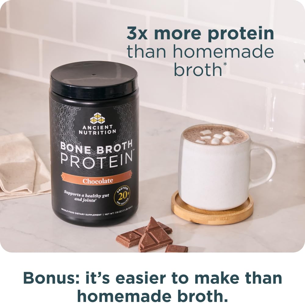 Ancient Nutrition Grass Fed Bone Broth Protein Powder 17.8
