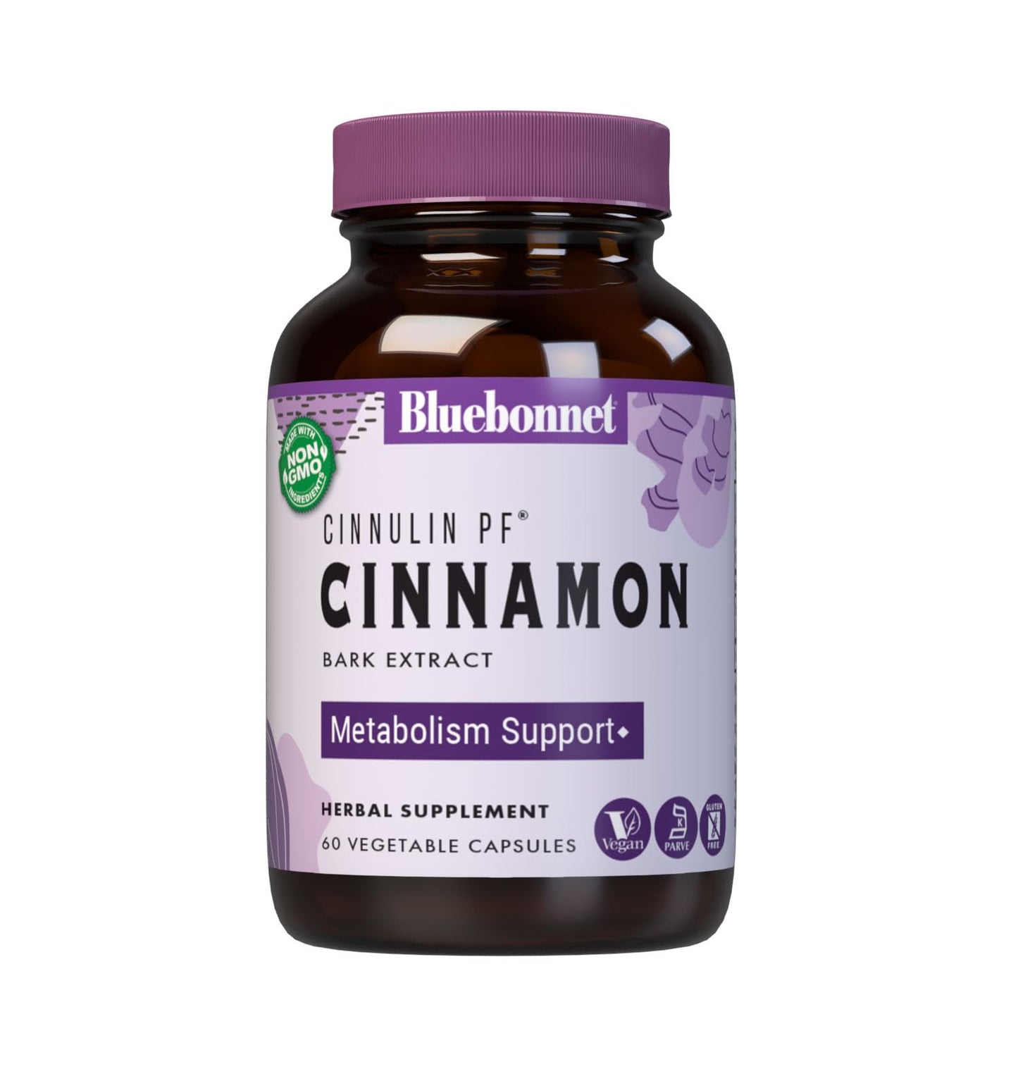 BlueBonnet Cinnulinpf Cinnamon Bark Extract Supplement, 60 Capsules