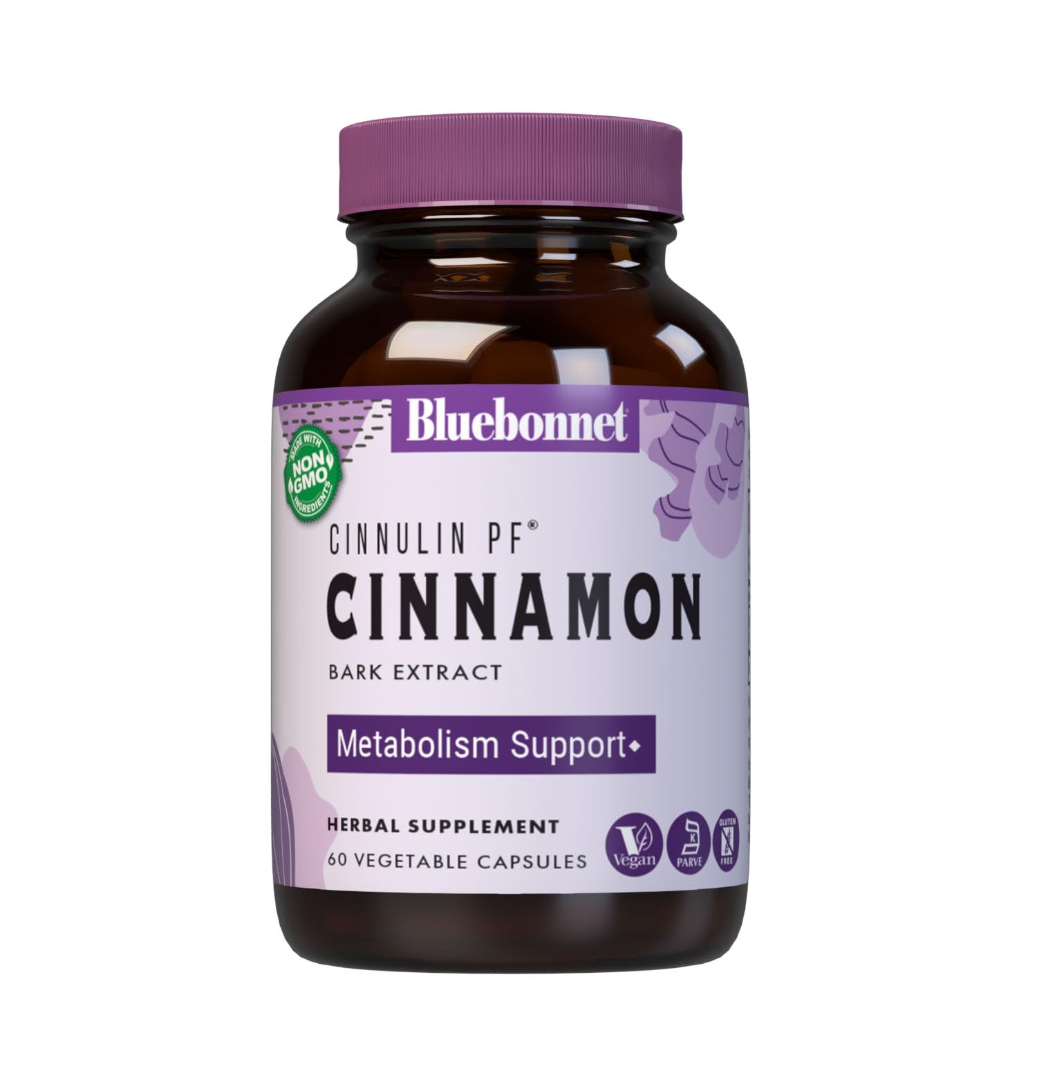 BlueBonnet Cinnulinpf Cinnamon Bark Extract Supplement, 60 Capsules
