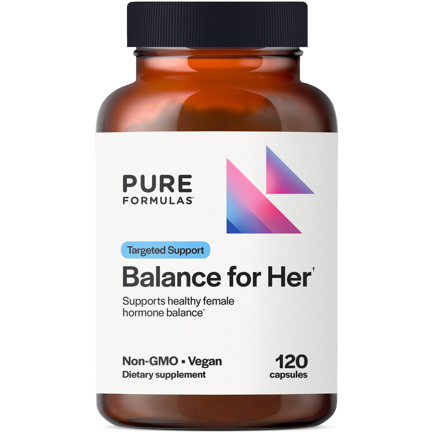 PureFormulas Balance for Her Hormone Balance for Women with DIM, Black Cohosh, Calcium D-Glucarate, EGCG Green Tea Extract & Chaste Tree, Capsule, 120 Count