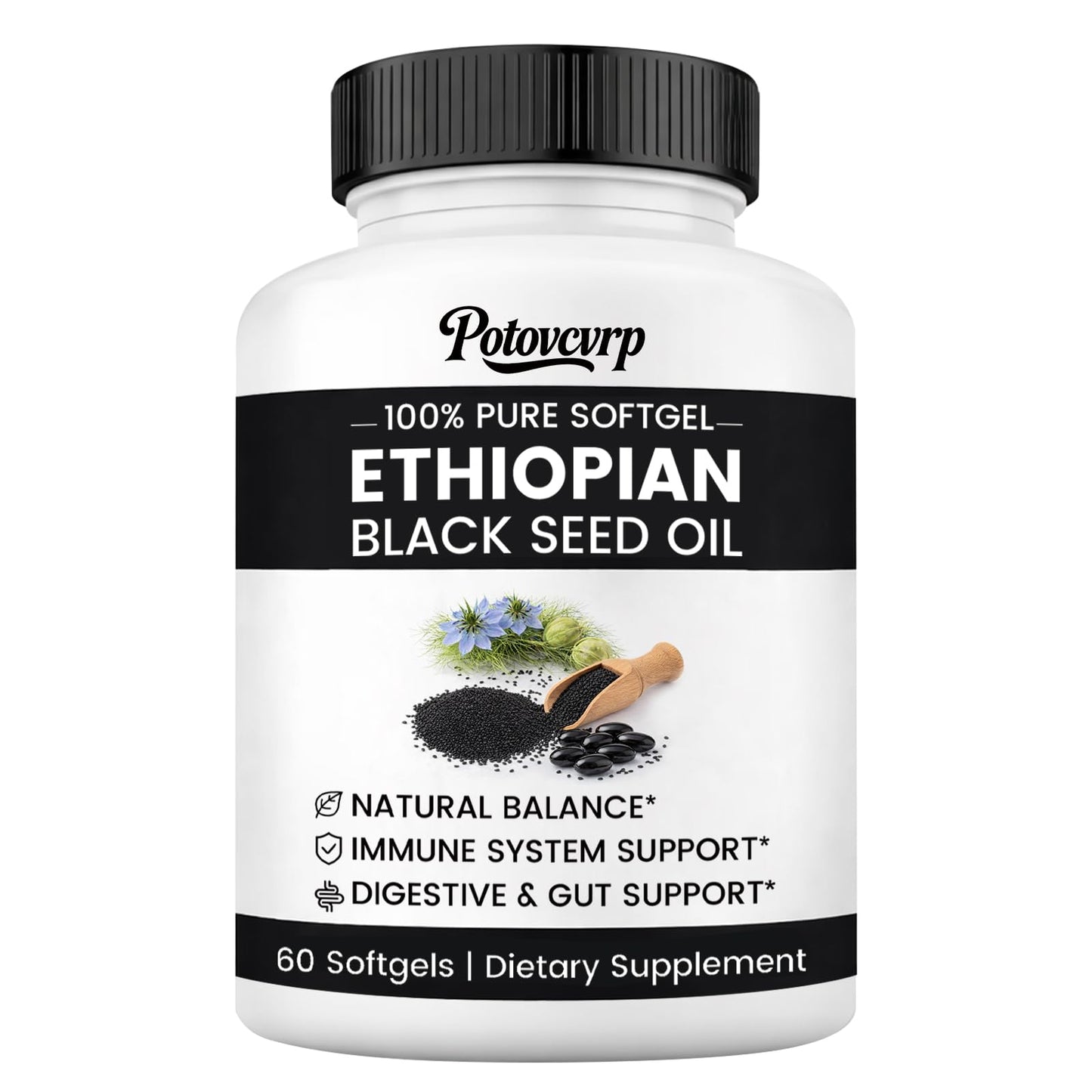 Potovcvrp Ethiopian Black Seed Oil Capsules 60 Capsules