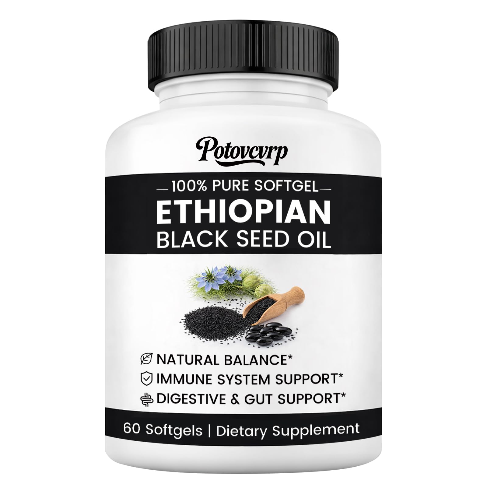 Potovcvrp Ethiopian Black Seed Oil Capsules 60 Capsules