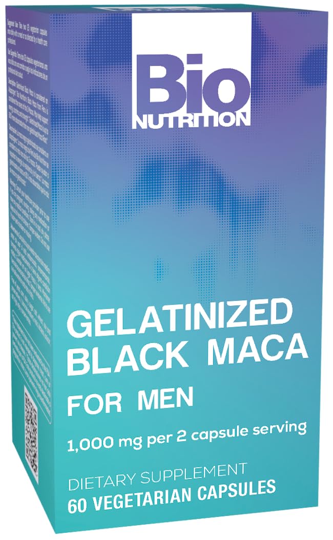Bio Nutrition Gelatinized Black Maca, 500 mg Per Capsule, 60 Vegetarian Capsules