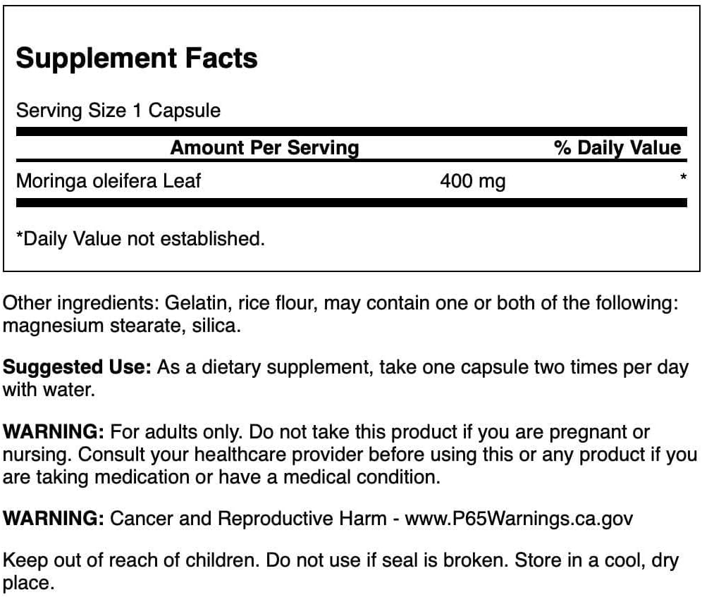 Swanson Full Spectrum Moringa Oleifera Capsules 60 Capsules