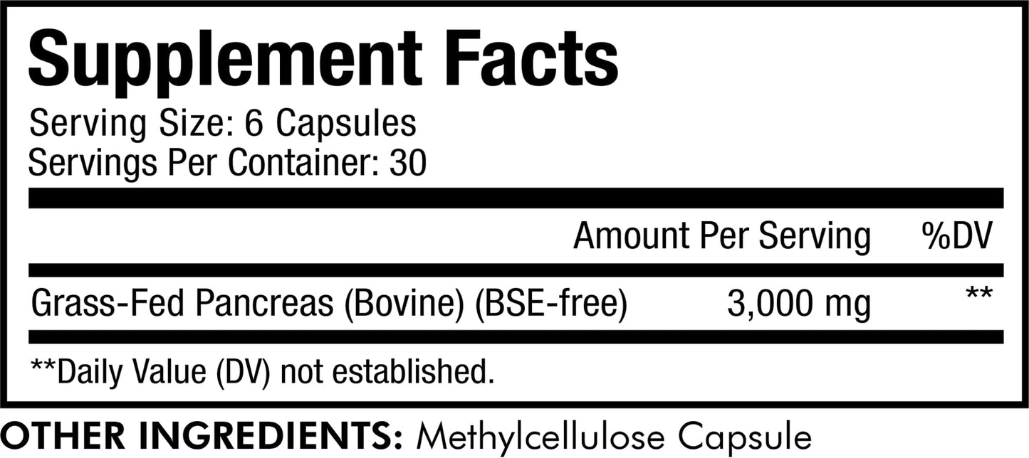 Codeage Grass Fed Beef Pancreas Capsules 180 Count