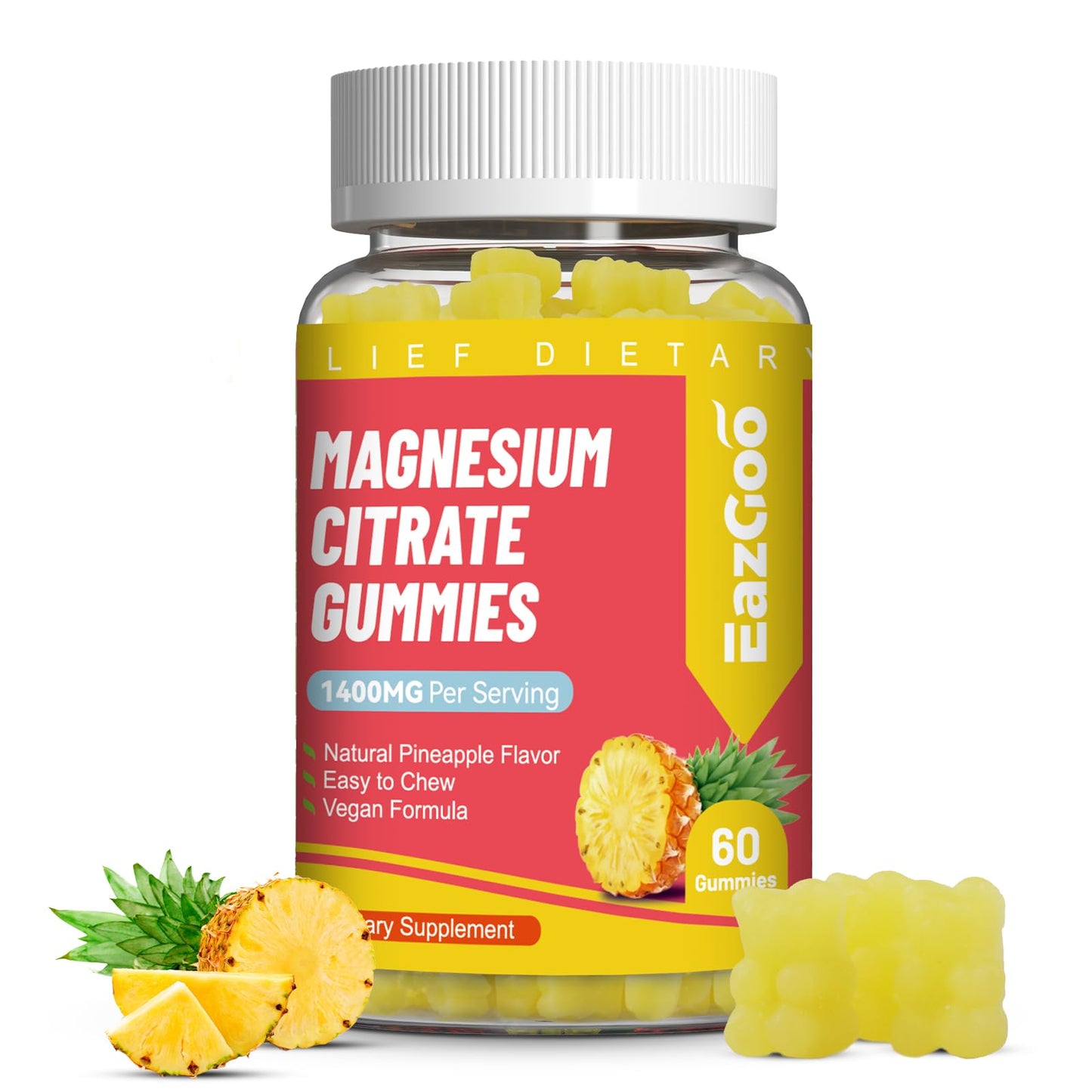 EAZGOO Magnesium Citrate Gummies Gummy, 60 Count