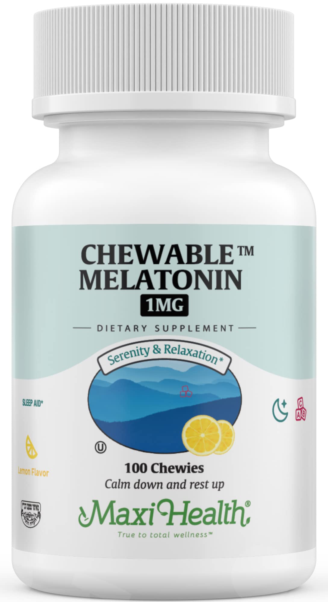 Maxi Health Melatonin 1mg Chewable Tablets 100 Count