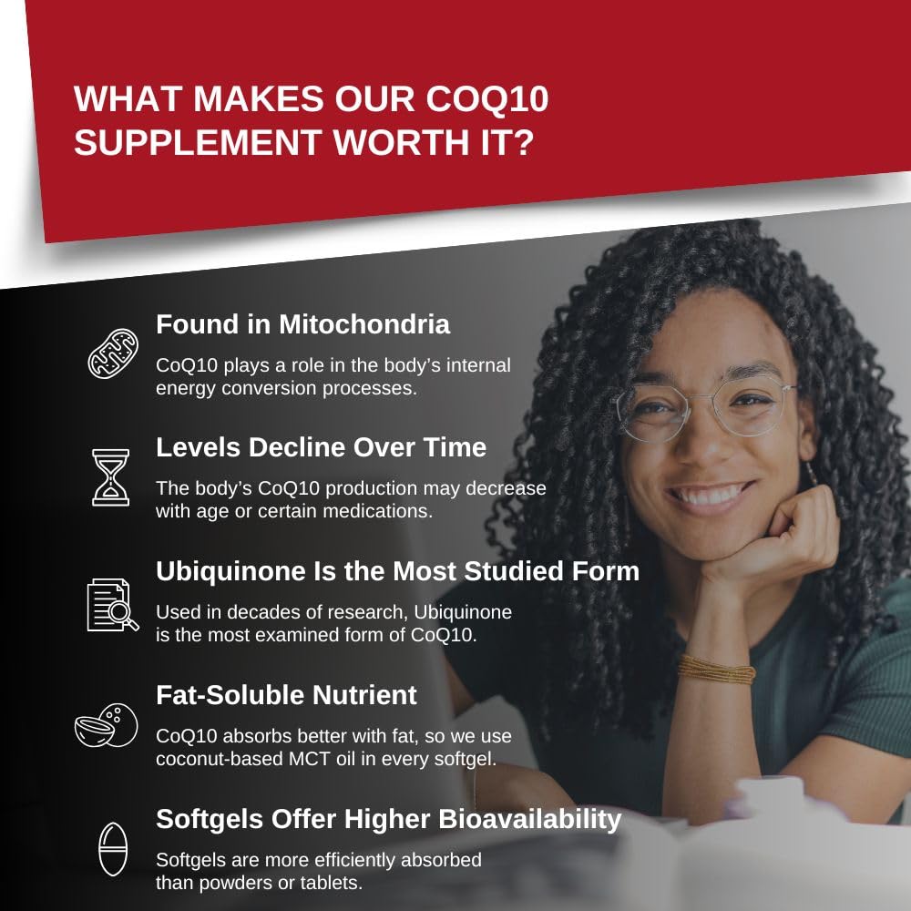 Intelligent Labs CoQ10 Ubiquinone 200mg with MCT Oil Heart Health Support Softgel 120