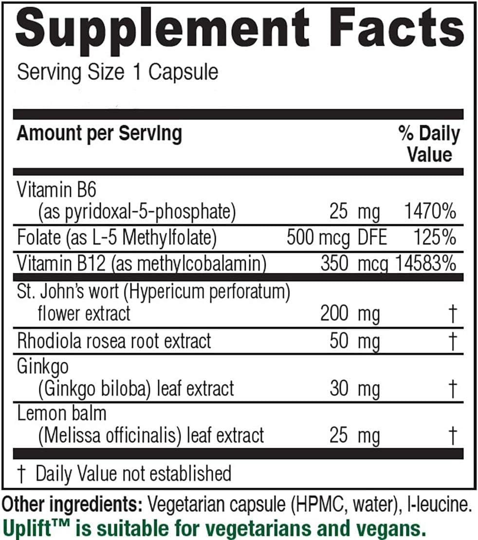 Vitanica Uplift, Mood and Emotional Support Capsules, 60 Count