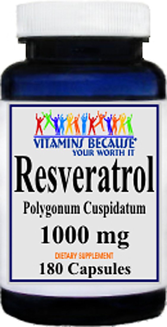 Vitamins Because Resveratrol 1000mg Capsule, 180 Capsules