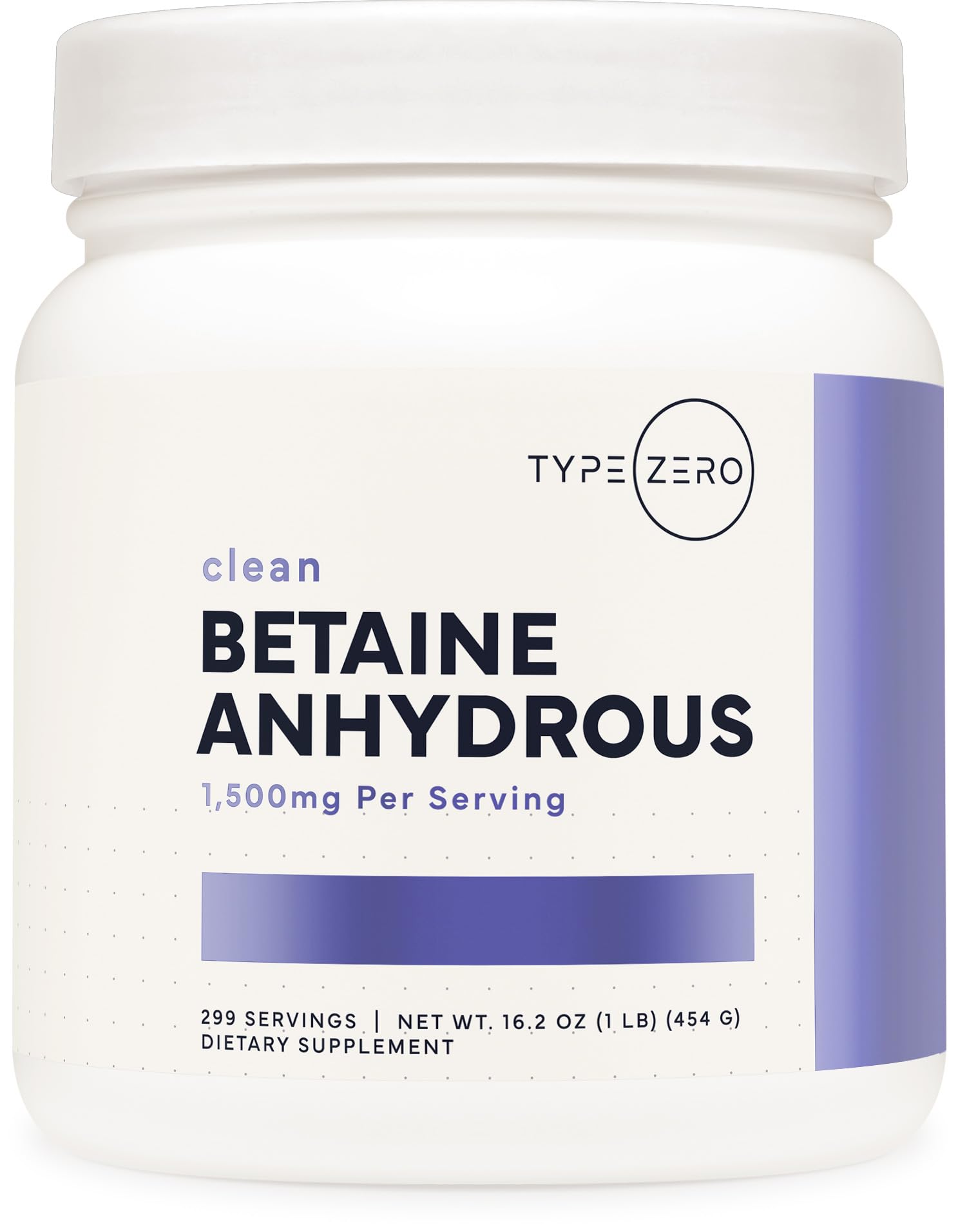Type Zero Betaine Anhydrous Powder, 16.2 oz
