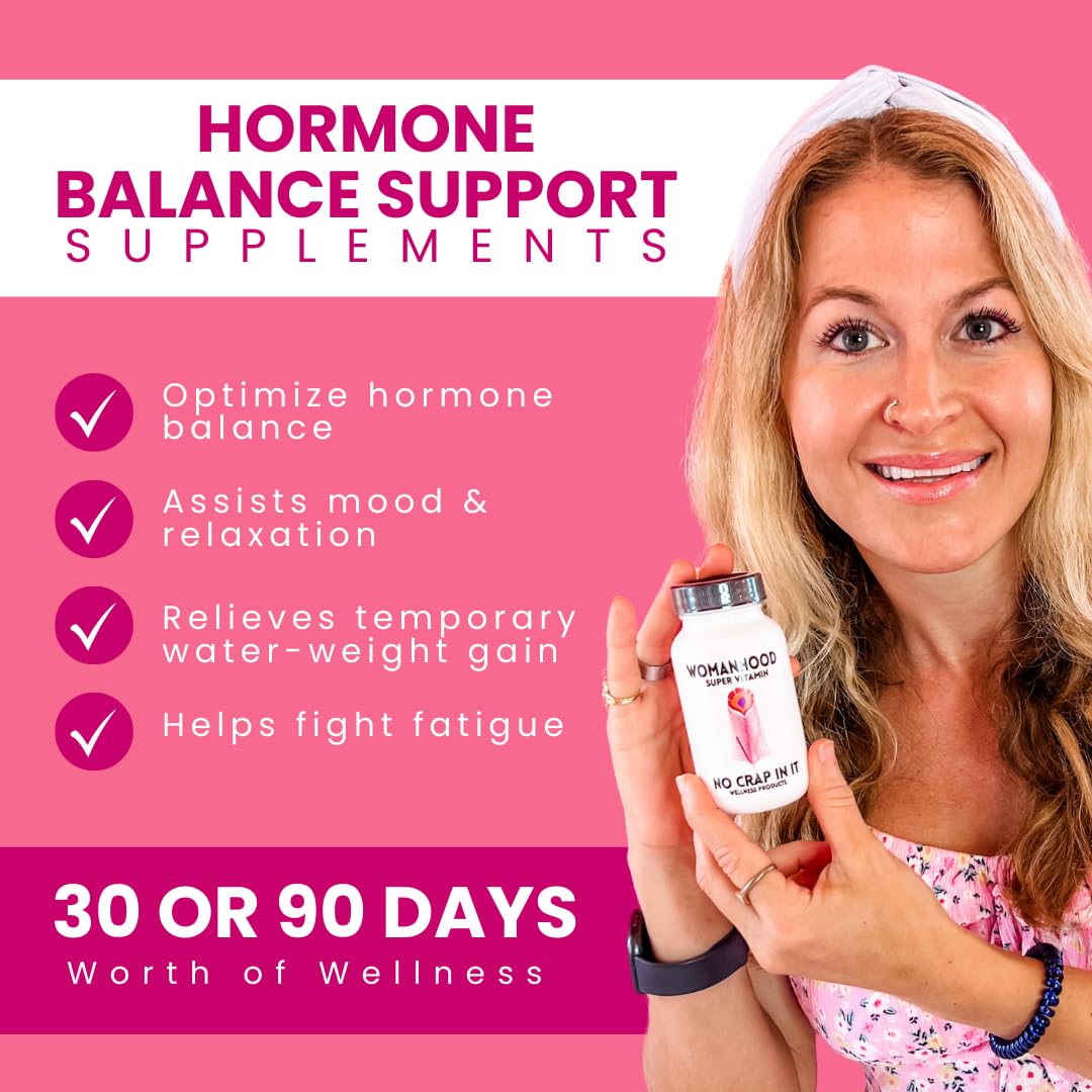 No Crap In It Vitality Balance Women's Support Vitamins for Hormone Balance with Organic Moringa, Organic Ashwagandha, and Organic Maca for Mood Enhancement and Sustained Energy, 30 Capsules
