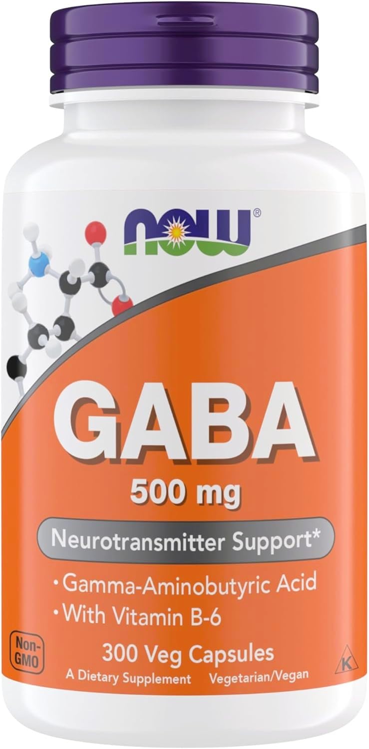 NOW Foods GABA 500 mg Capsules, 300 Capsules