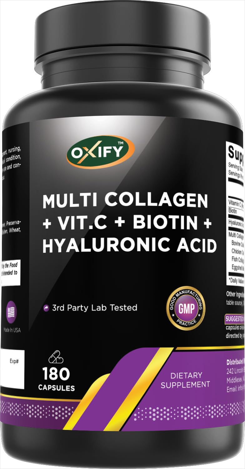 Oxify Multi Collagen 2000 mg Capsules, 180 Count