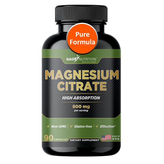 Gade Nutrition Pure Magnesium Citrate Supplement Capsule, 90 Count