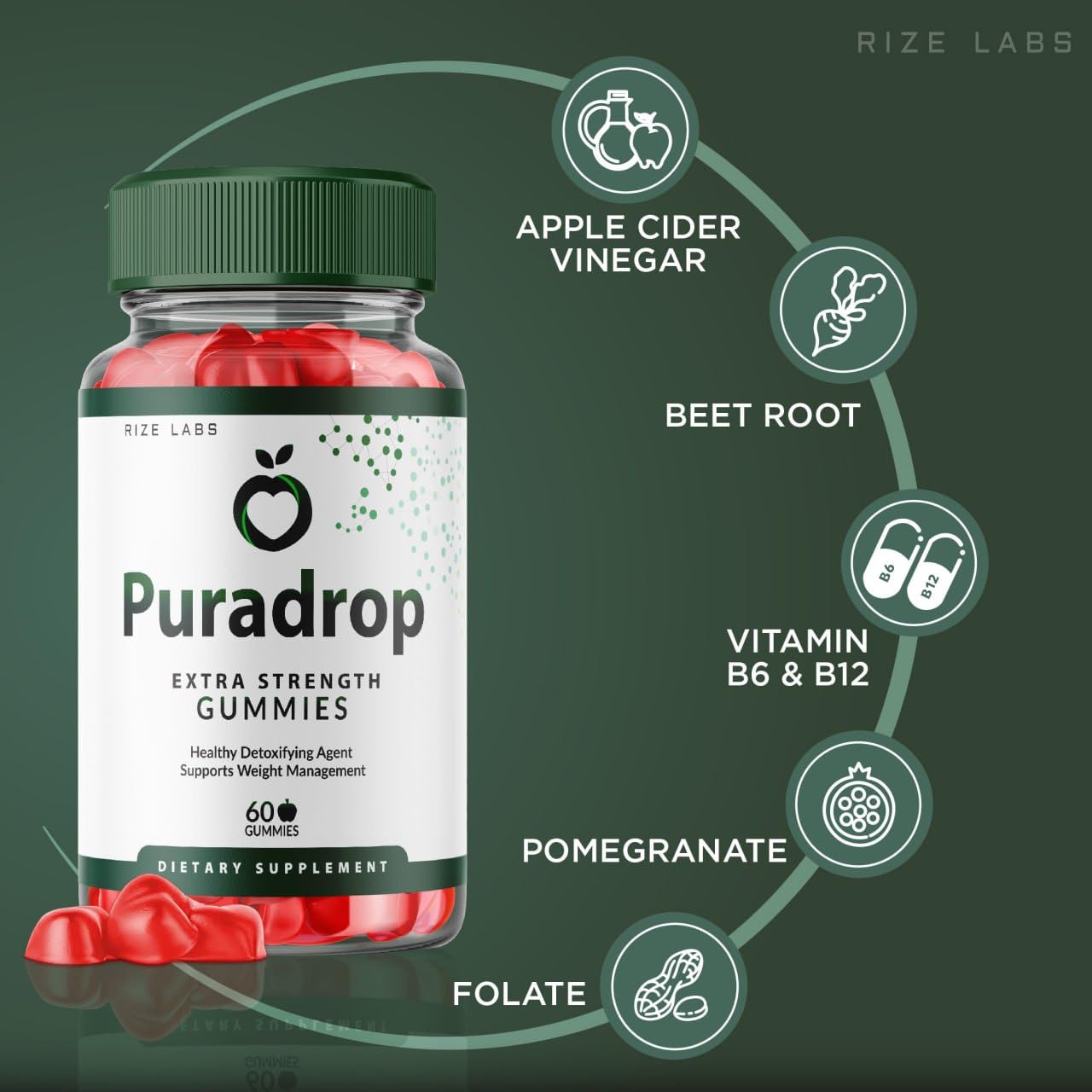 Rize Labs Puradrop Keto ACV Gummies 300 Count