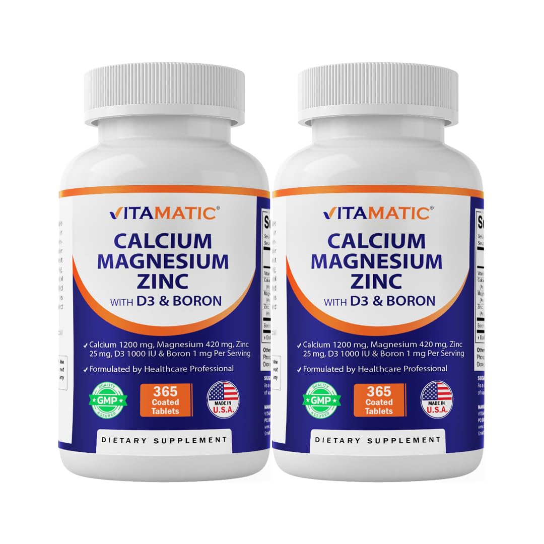 Vitamatic Calcium Magnesium Zinc D3 Boron Tablets, 730 Count