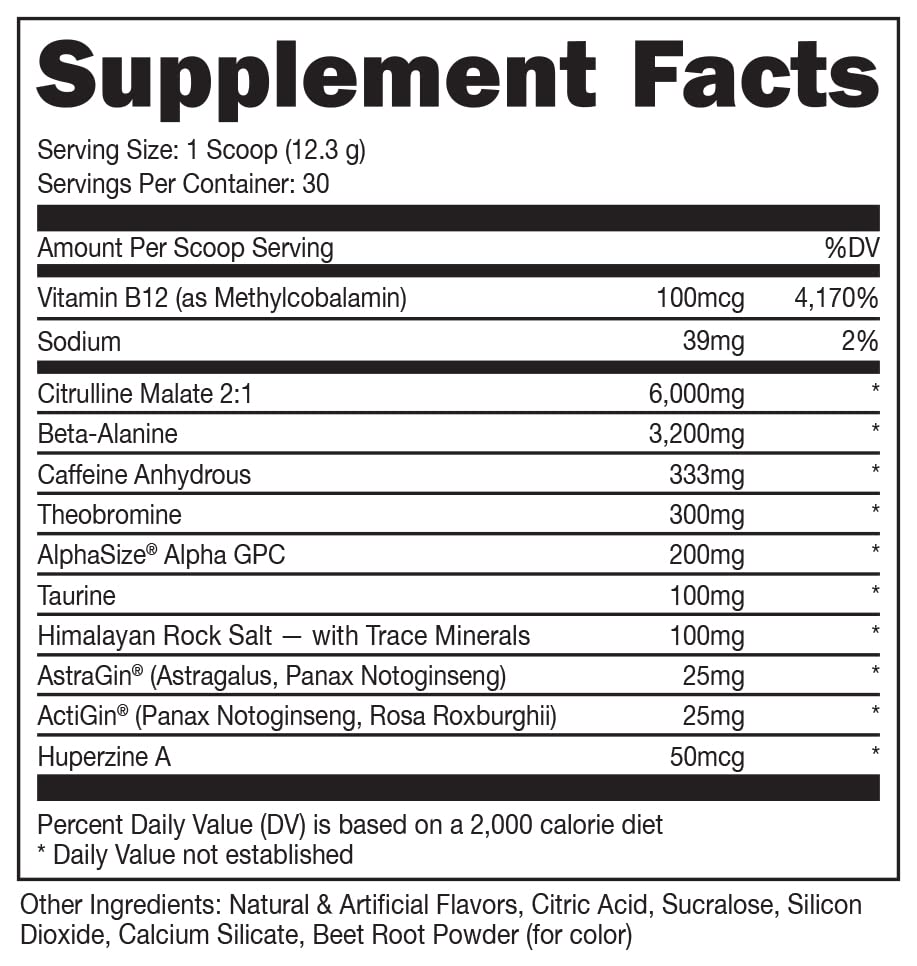Bucked Up Woke HIGH STIM Pre Workout Powder 12.91 Ounce