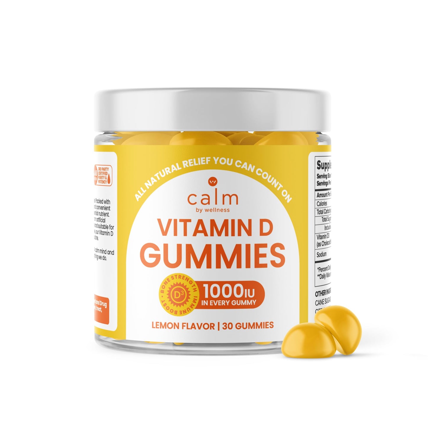 Calm by Wellness Vitamin D3 Gummies, Gummy, 30 Count