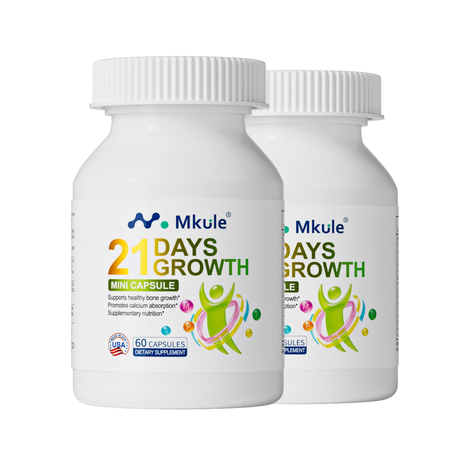 Mkule Height Growth Supplement, Bone Strength Support for Ages 6–12 120 Capsules