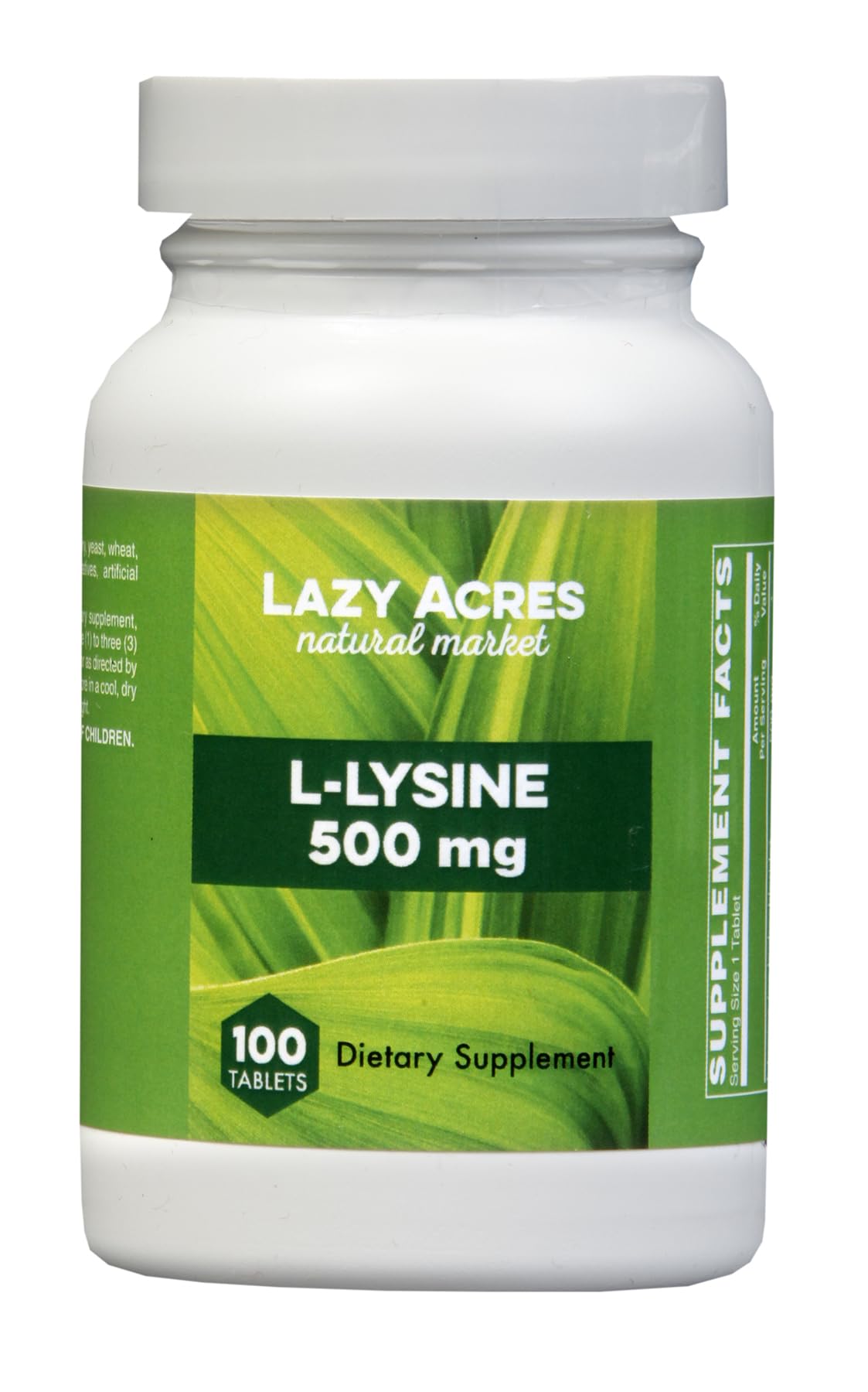Holly Hill Health Foods L-Lysine 500 MG Tablets, 100 Tablets
