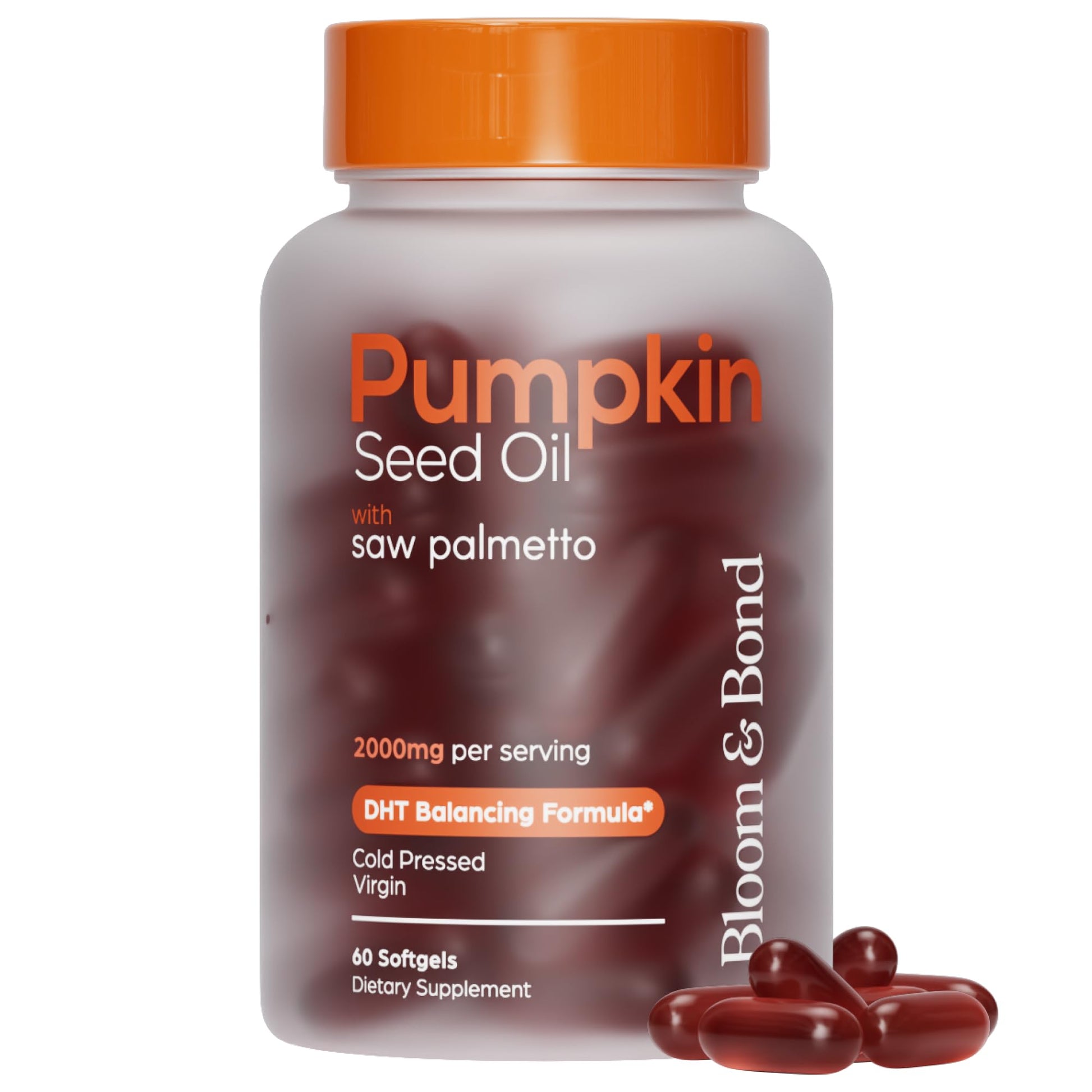 Bloom & Bond Pumpkin Seed Oil with Saw Palmetto for Women Softgels 60 Count