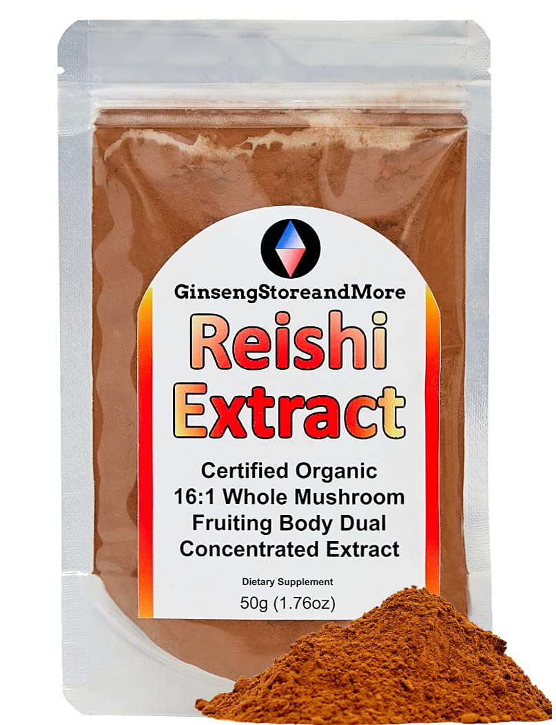GinsengStoreAndMore 16:1 Reishi Mushroom Dual Extract Powder, 1.7637